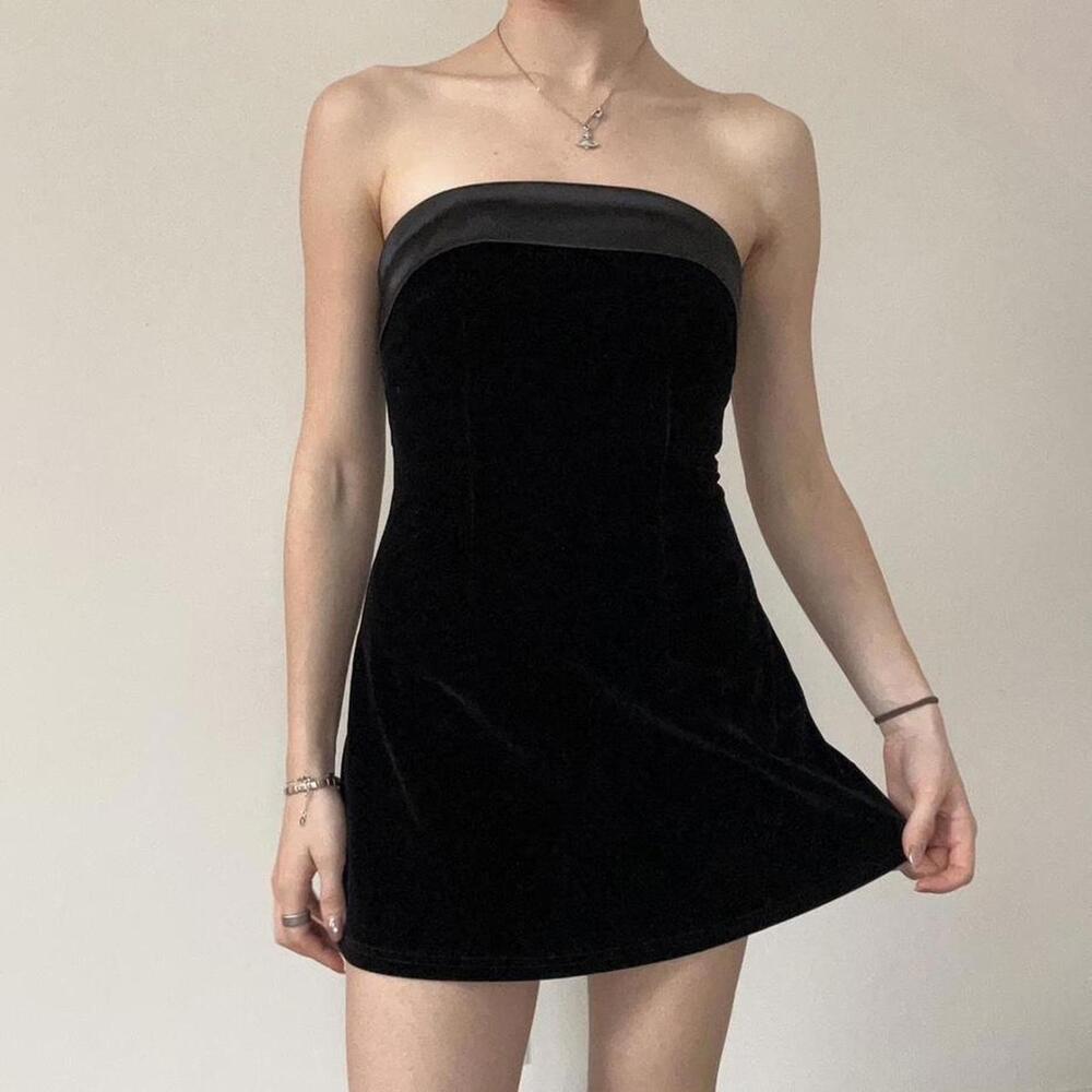 velvet tube dress with
